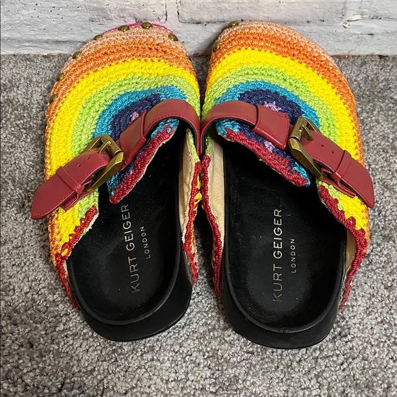 Kurt Geiger Ozark rainbow crochet clog mules - Picture 7 of 10